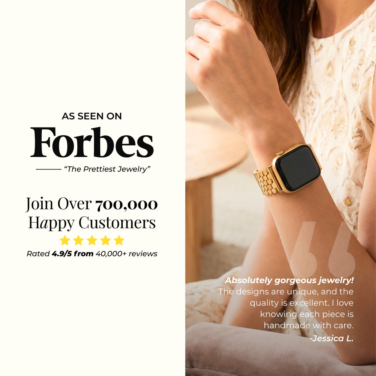 Correa de lujo para Apple Watch en panal plateado