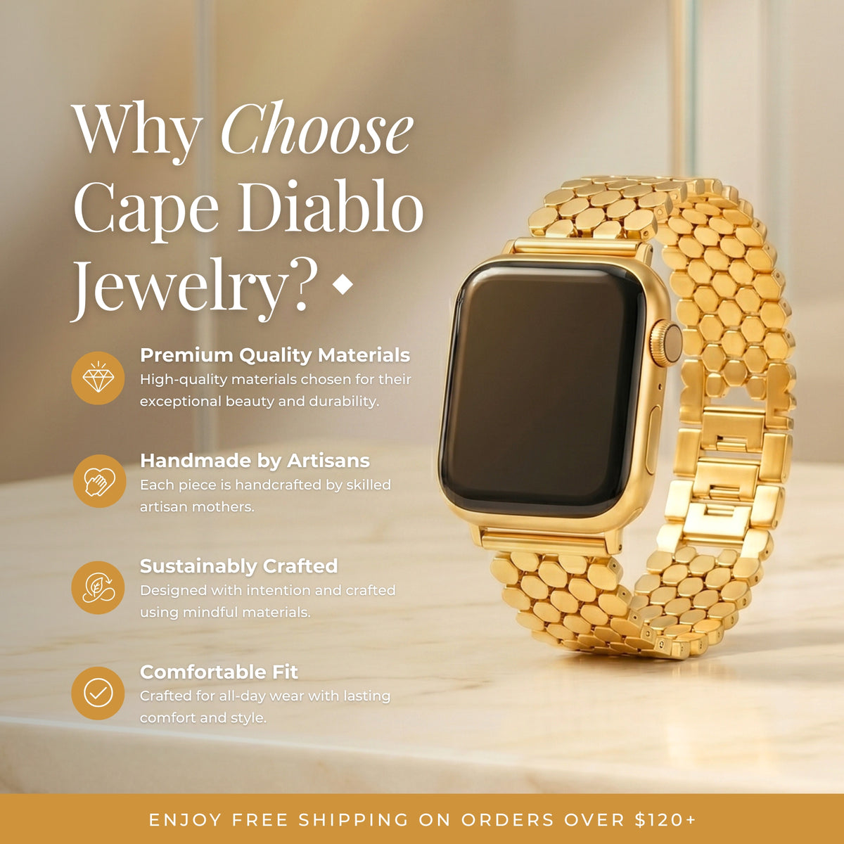 Correa de lujo para Apple Watch en panal plateado