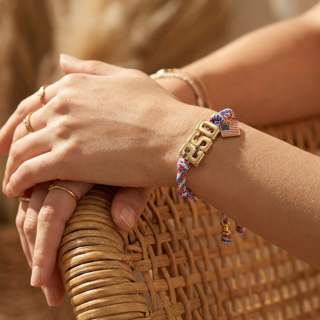 Pulsera de cordón conmemorativa del 250.º aniversario de Estados Unidos