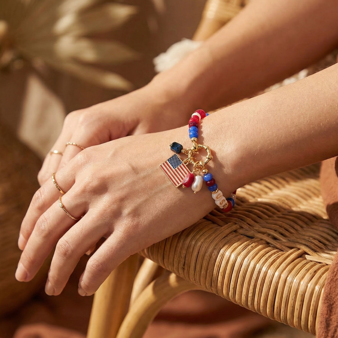 Pulsera del 250.º aniversario de la independencia de Estados Unidos