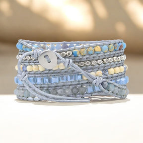 Brazalete envolvente de plata Reina de Topacio Sanador