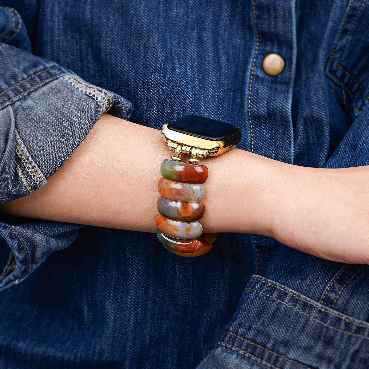 Correa elástica Golden Dusk Agate para Apple Watch