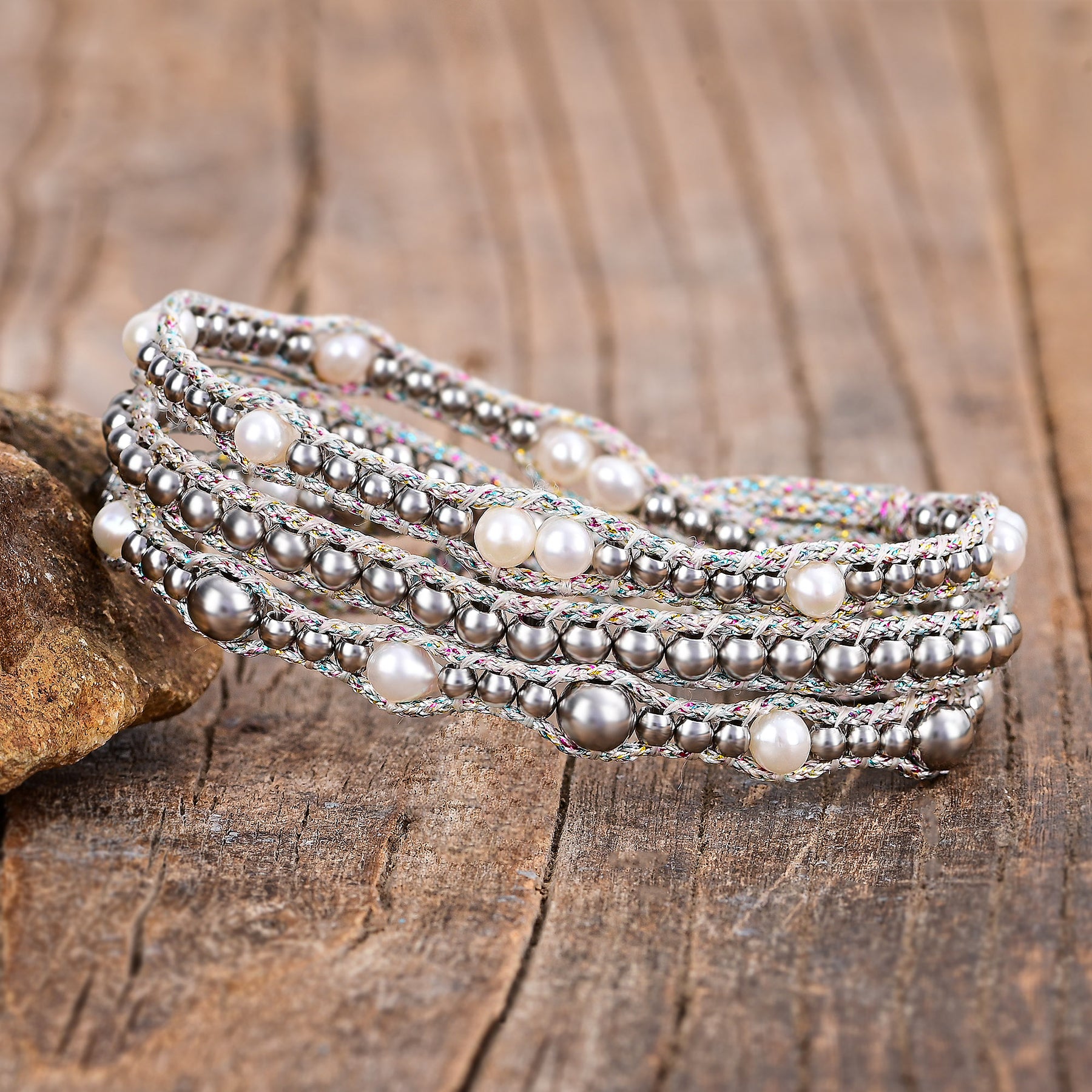 Pulsera de Protección con Perla Brillante