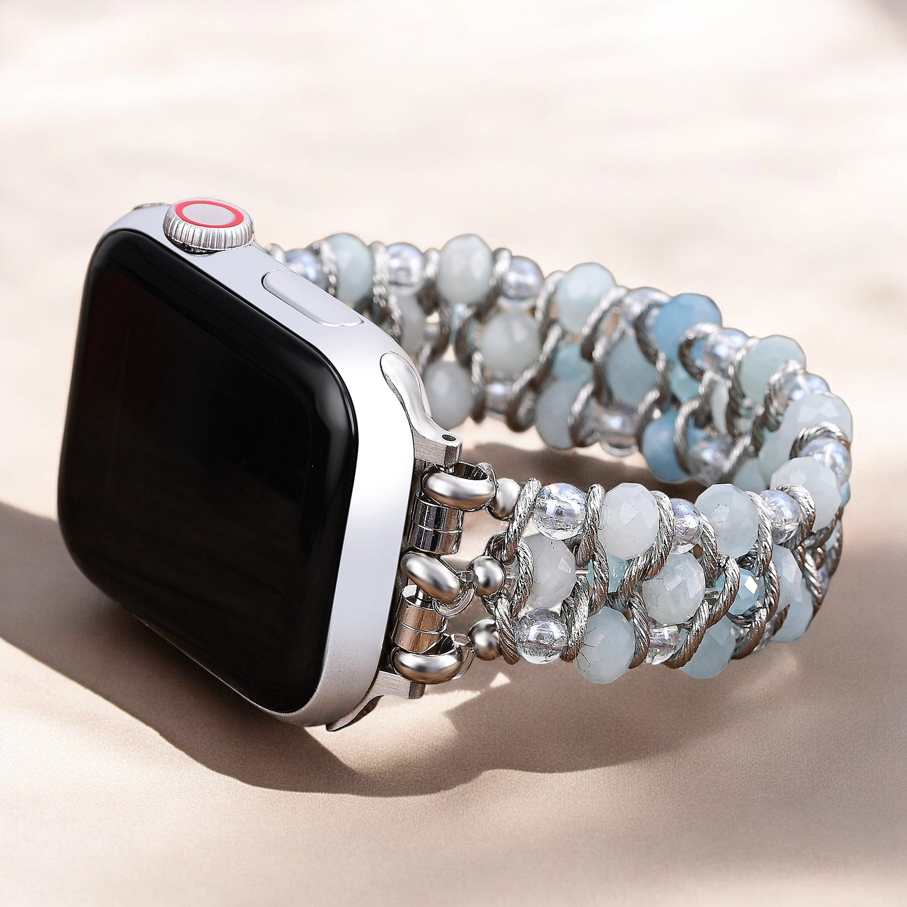 Correa trenzada de zafiro aguamarina para Apple Watch