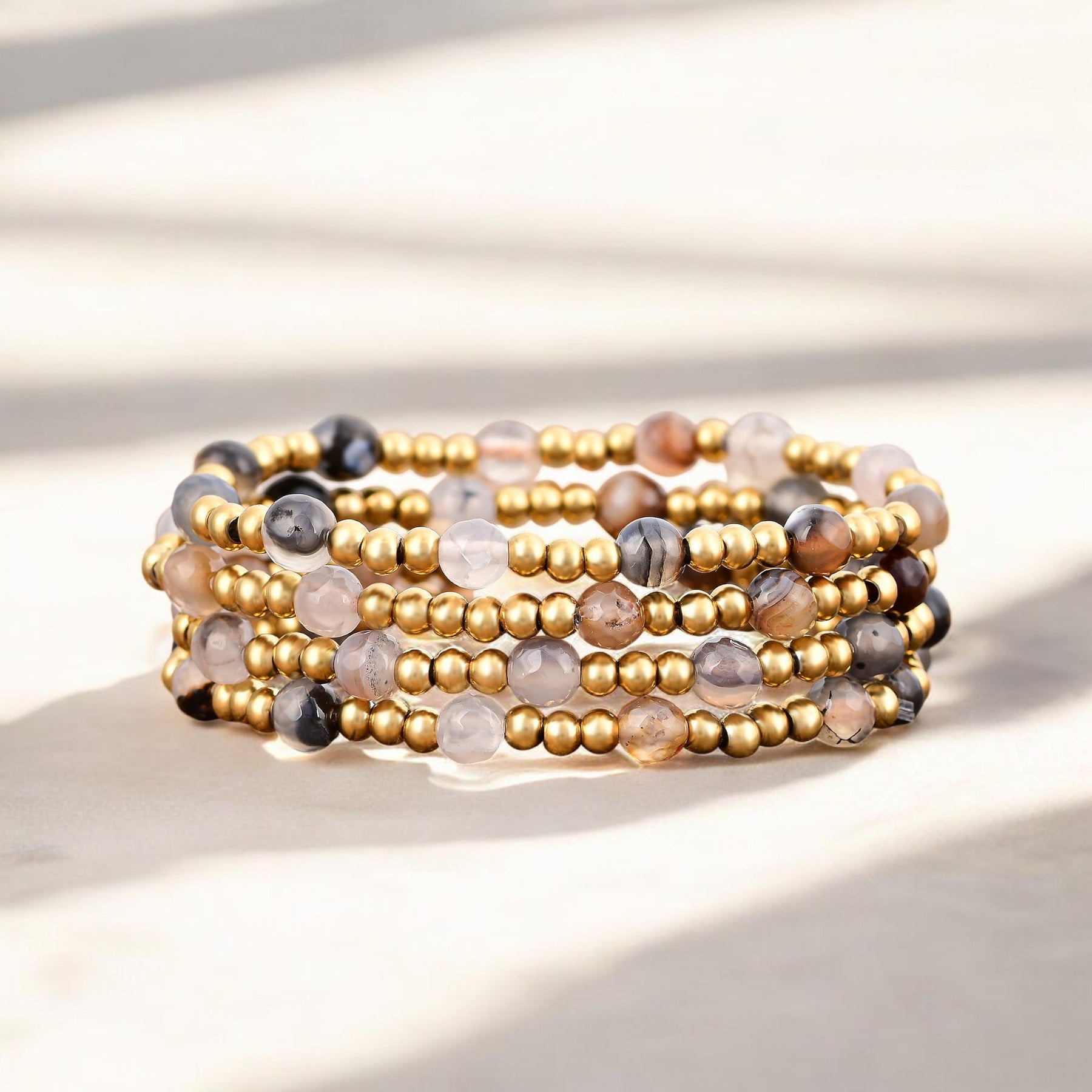 Conjunto de Pulseras de Elegancia de Ágata