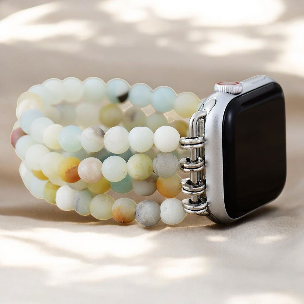 Correa elástica de jaspe amazonita para Apple Watch