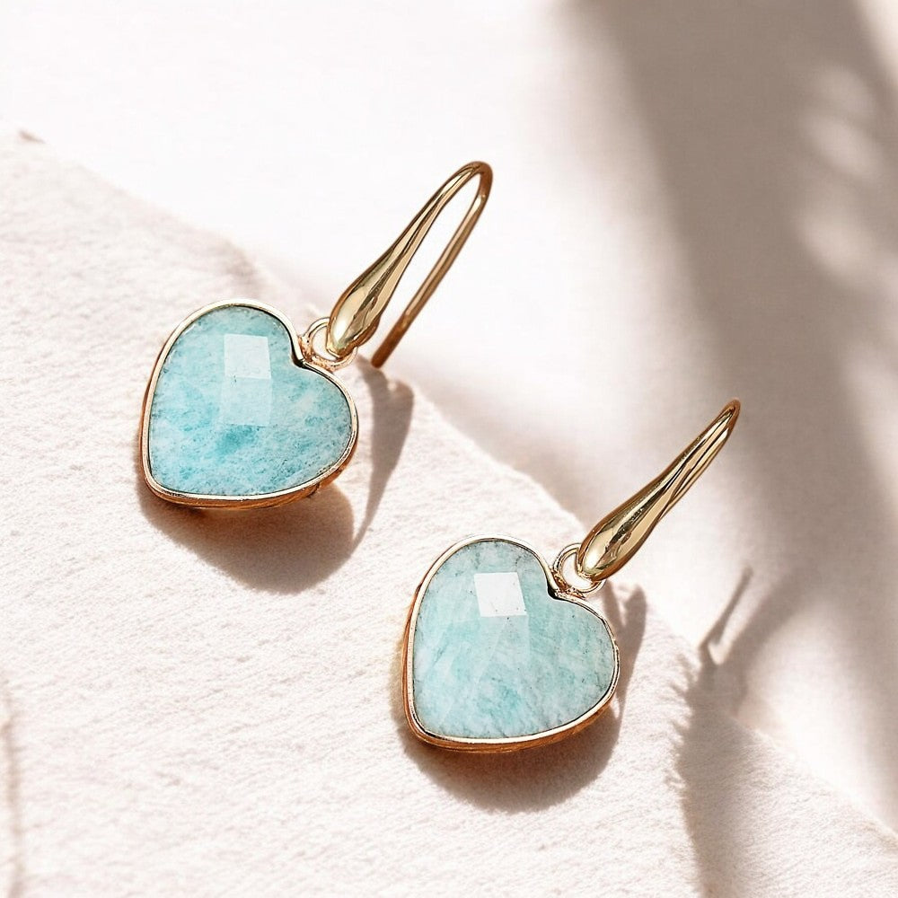 Pendientes Lágrima Amor Amazonita
