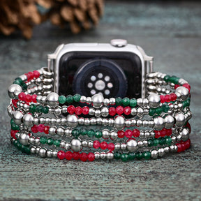 Correa elástica Apple Watch Festive Silver Elegance