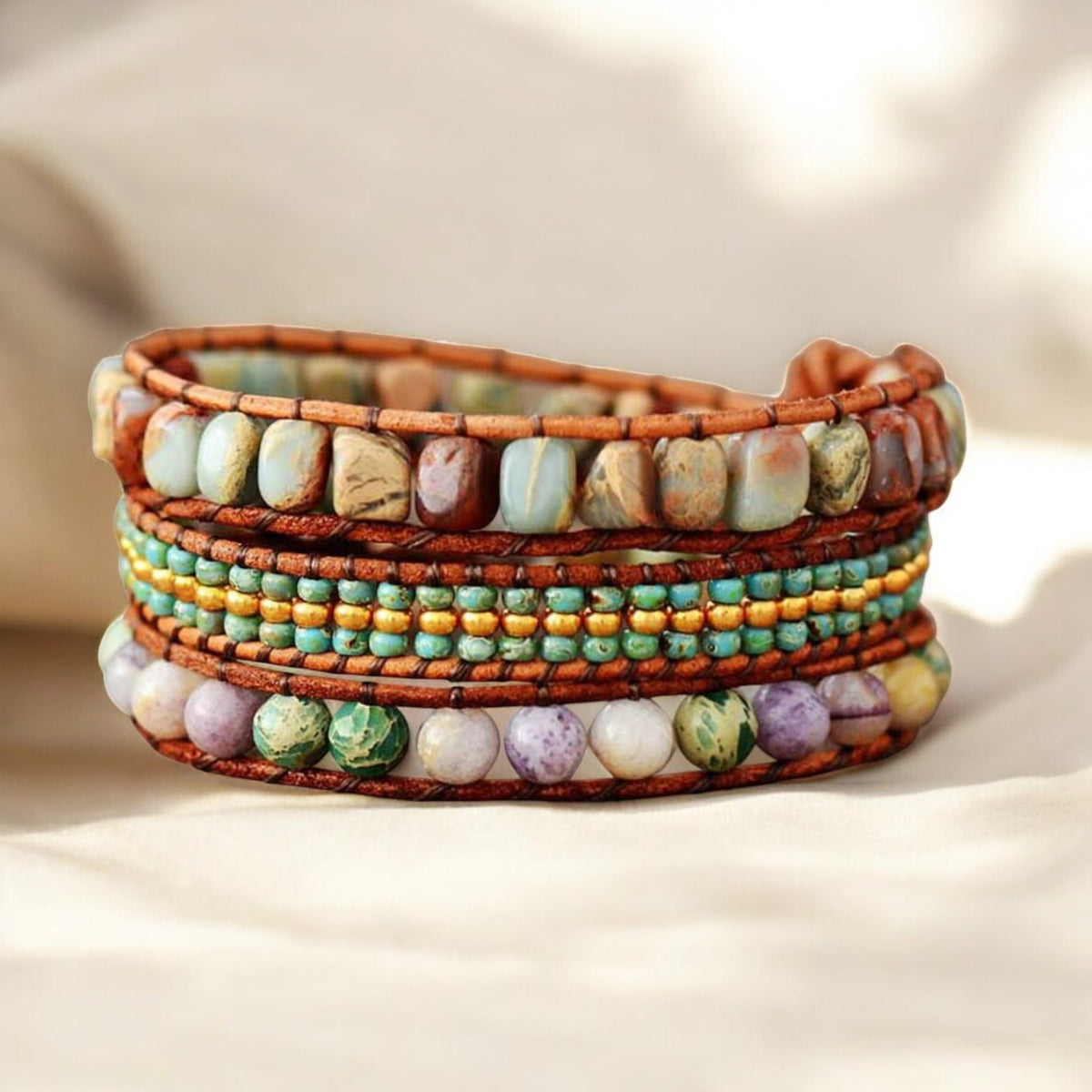 Pulsera cruzada de princesa bohemia