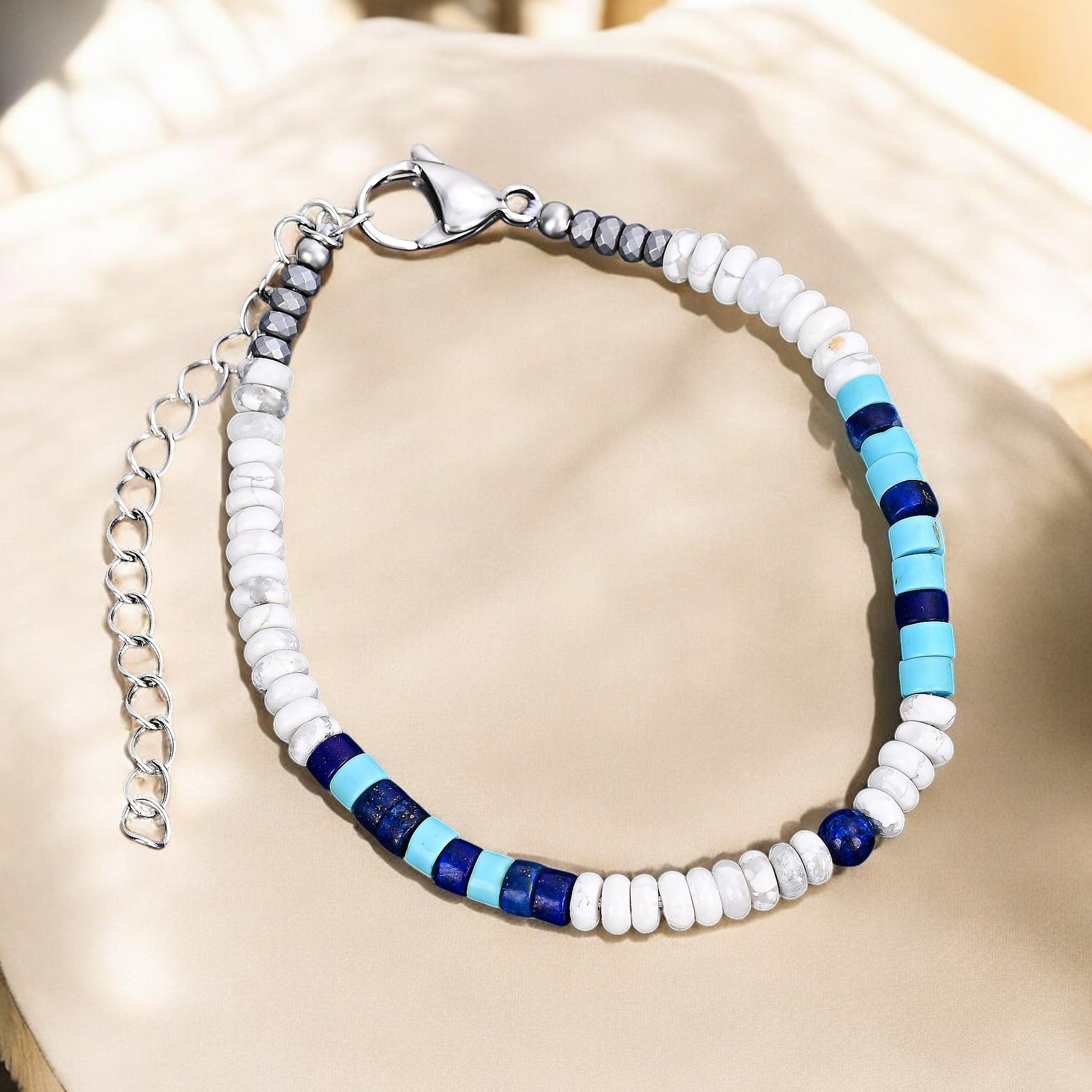 Pulsera Oceánica de Hematita para Hombre