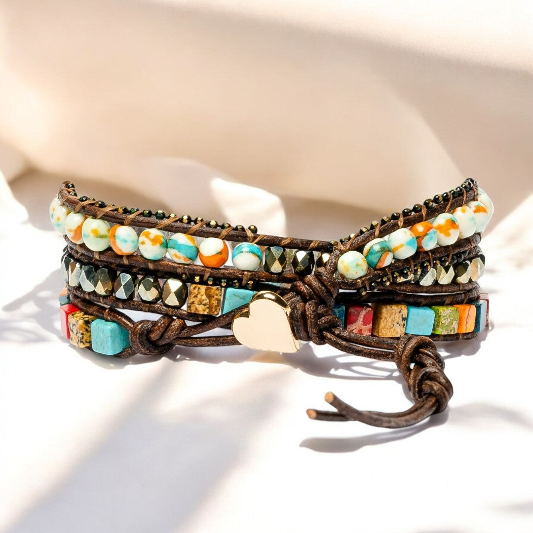 Pulsera envolvente de protección de la luz de la luna de los chakras