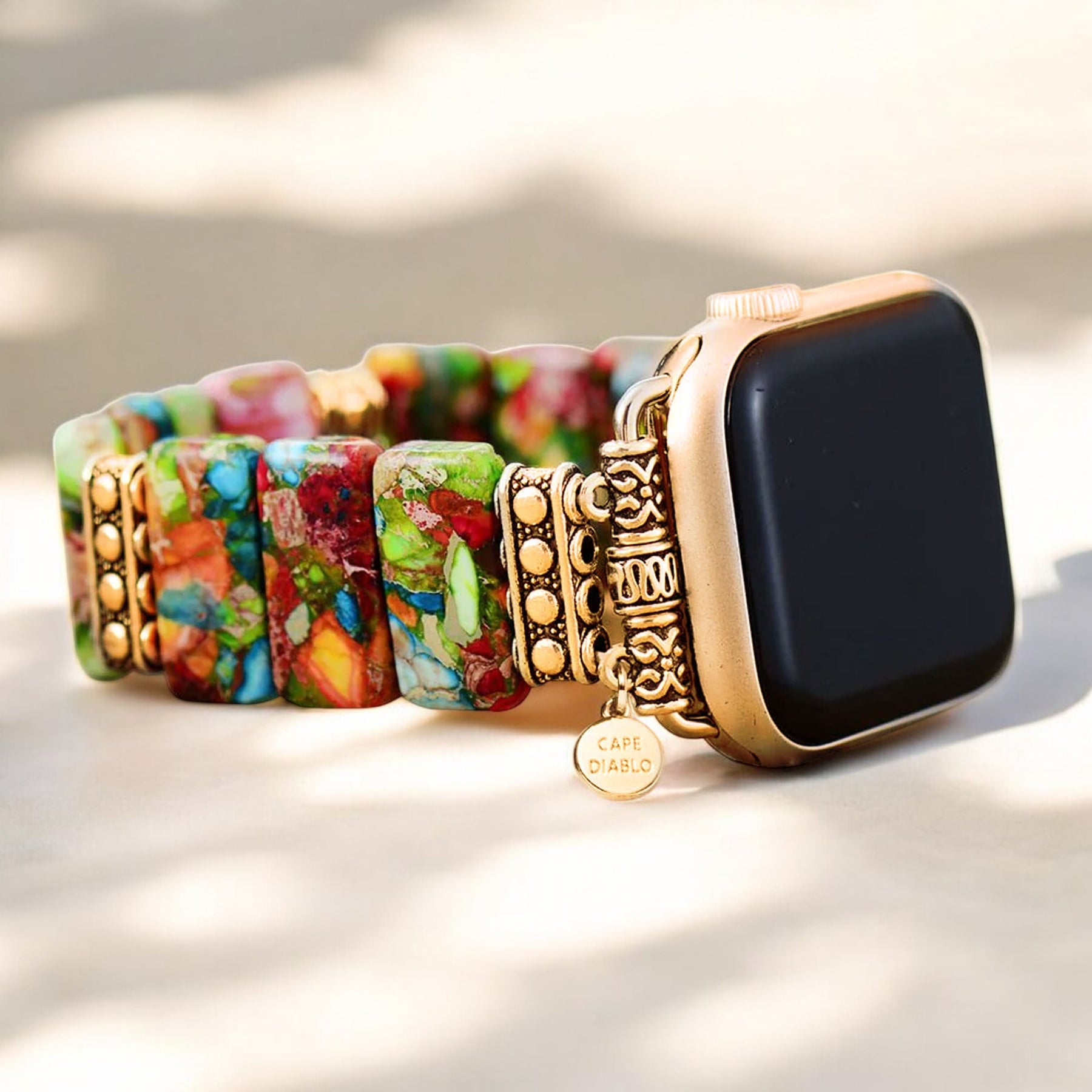 Correa elástica Apple Watch con flores elegantes