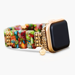 Correa elástica Apple Watch con flores elegantes