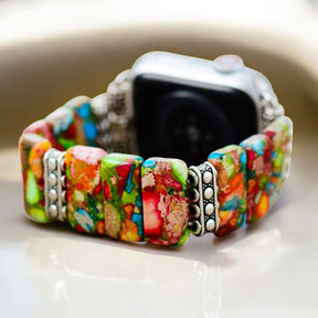 Correa elástica Apple Watch con flores elegantes