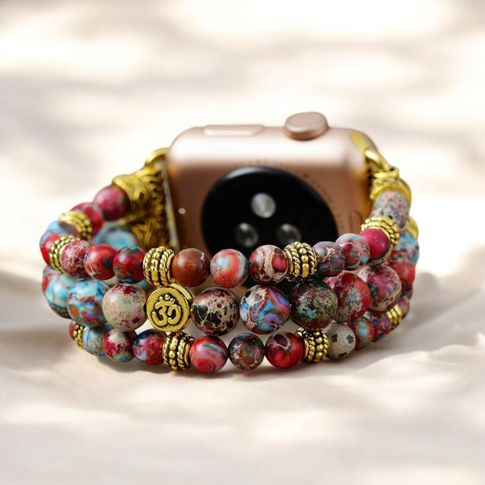 Correa elástica de jaspe carmesí para Apple Watch