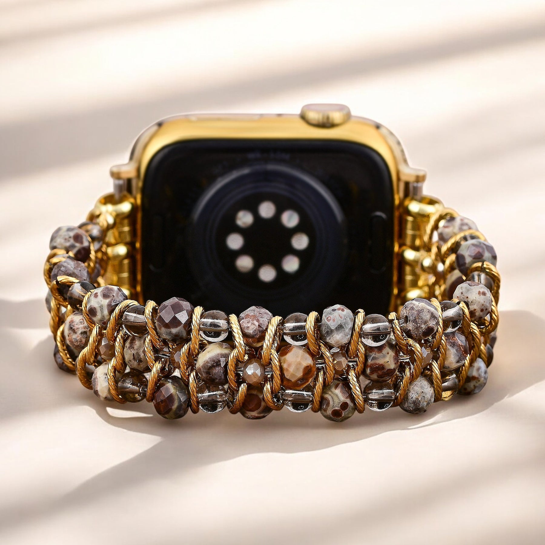 Correa de Apple Watch trenzada elástica de jade exuberante