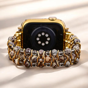 Correa de Apple Watch trenzada elástica de jade exuberante