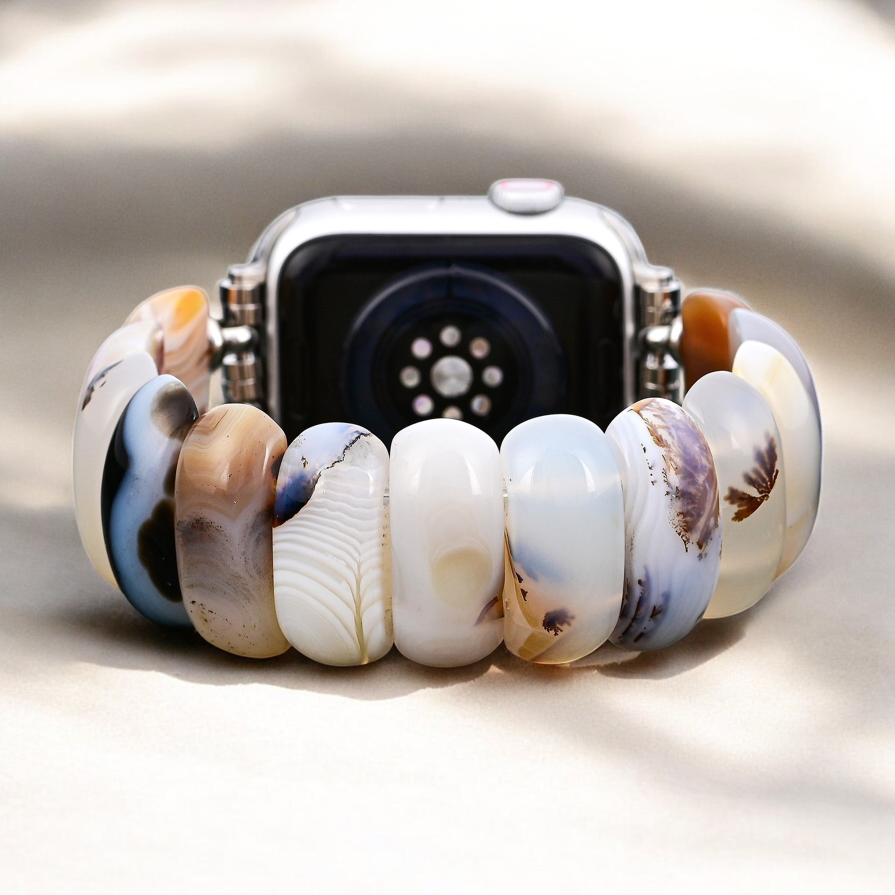 Correa elástica de ágata Ivory Dune para Apple Watch
