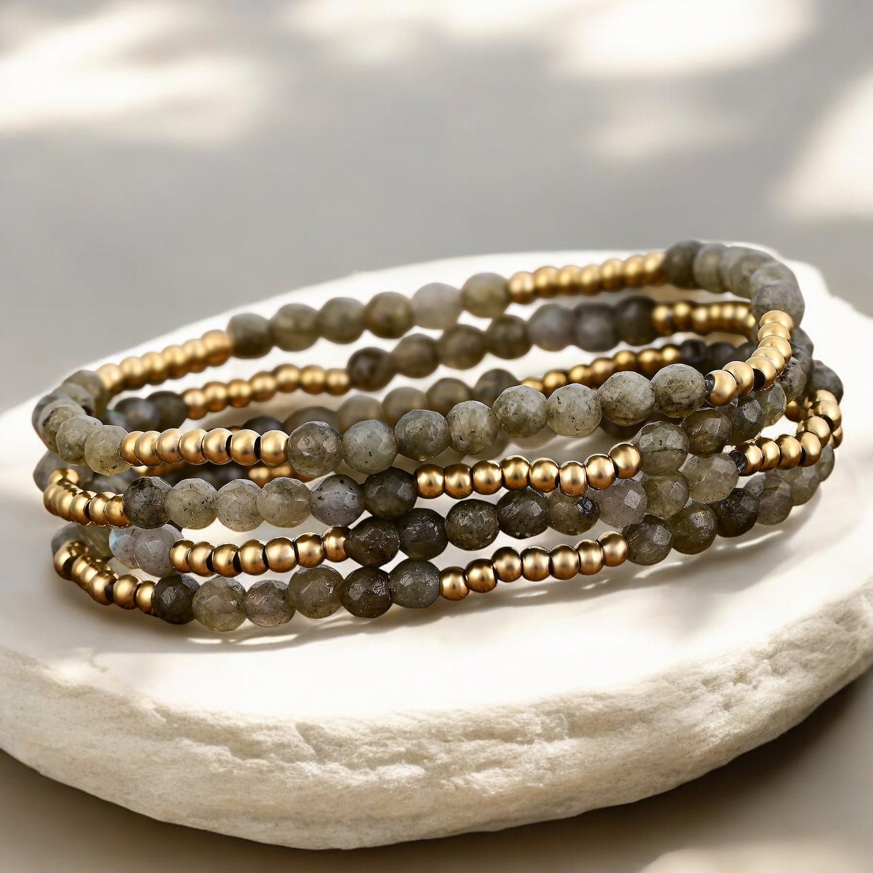 Conjunto de Pulseras Mágicas de Labradorita