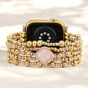 Elegancia de Cuarzo Rosa Encantado Correa Elástica para Apple Watch
