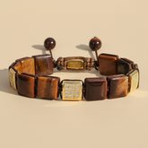 Pulsera roja de ojo de tigre para hombre