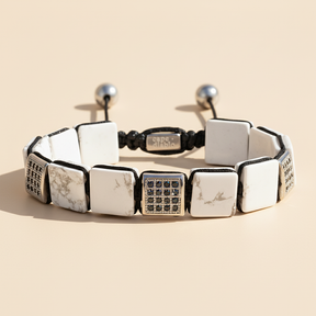 Pulsera blanca de turquesa para hombre