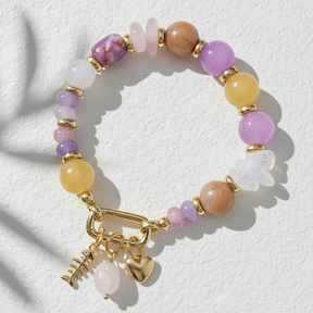 Pulsera con encanto de flor del atardecer