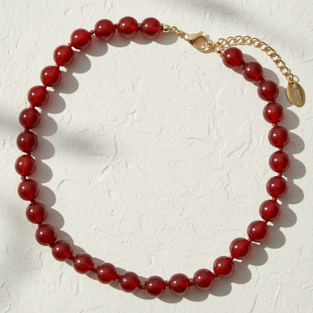 Collar gargantilla de ágata roja