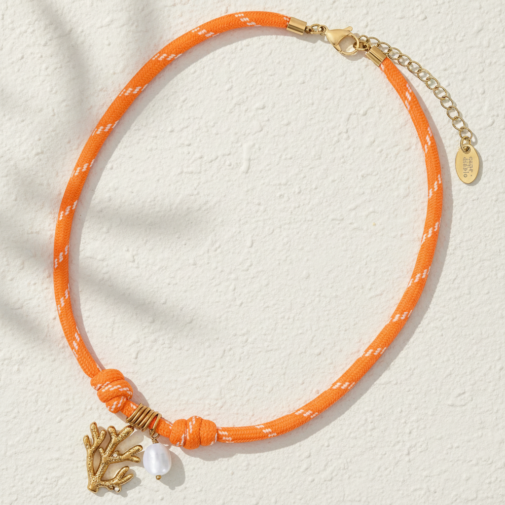 Collar con colgante de arrecife de coral