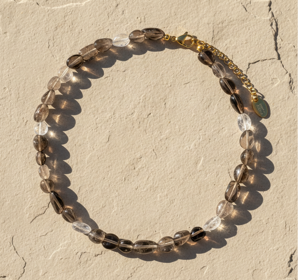 Collar de Armonía de Cristal de Obsidiana