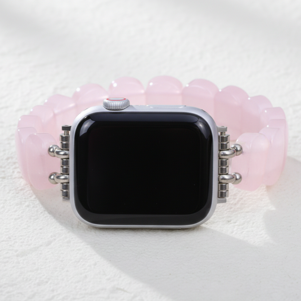 Correa elástica de cuarzo rosa suave para Apple Watch