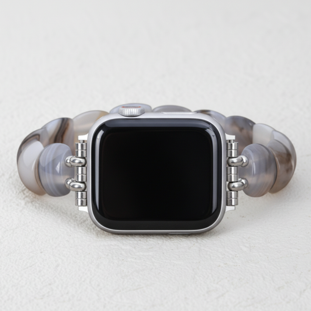 Correa elástica color marfil Aura para Apple Watch