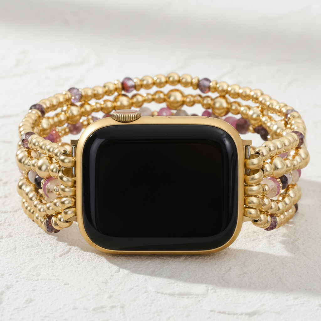 Correa elástica Apple Watch en tono rubor florido