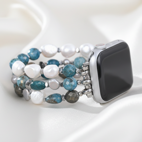 Correa elástica negra platino para Apple Watch