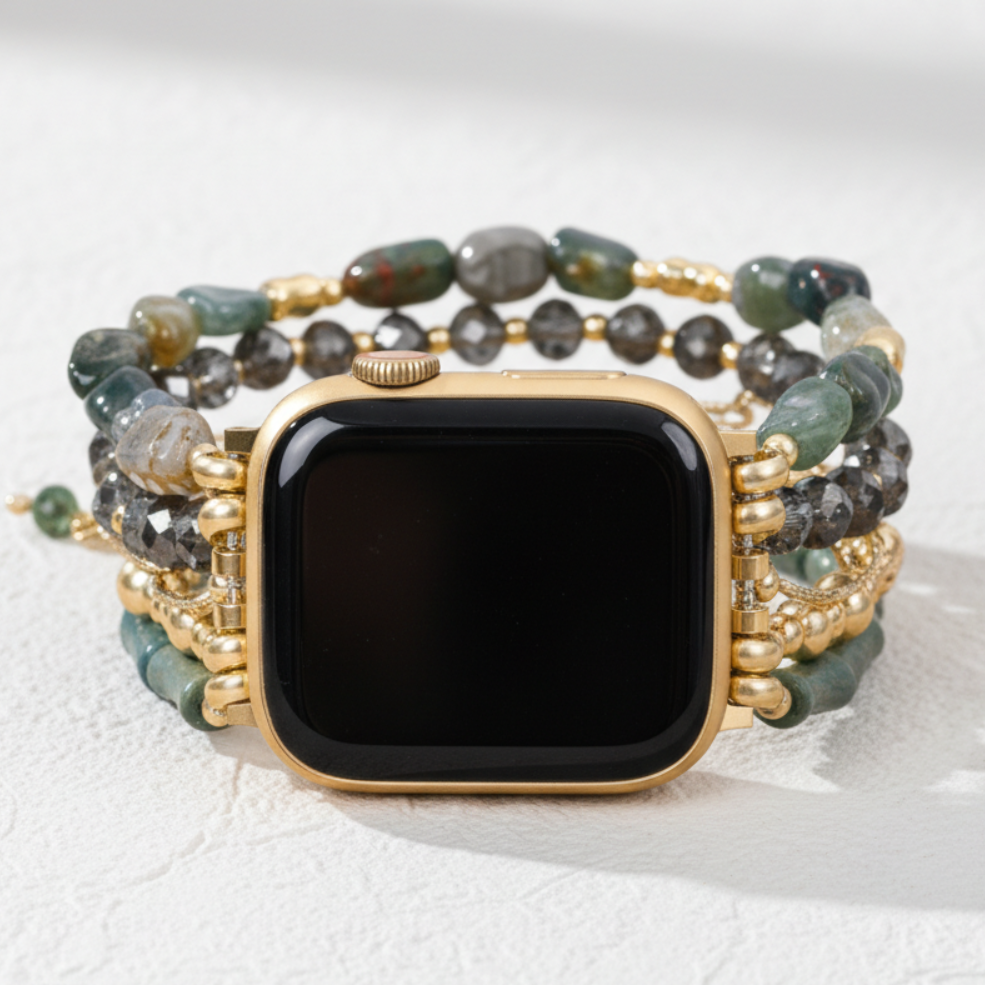 Correa elástica verde dorado para Apple Watch