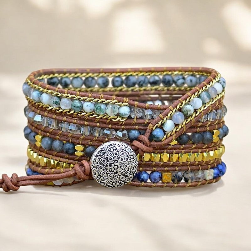 Pulsera envolvente de labradorita etérea