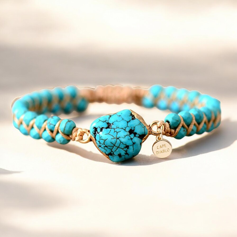 Pulsera de encanto étnico de turquesa