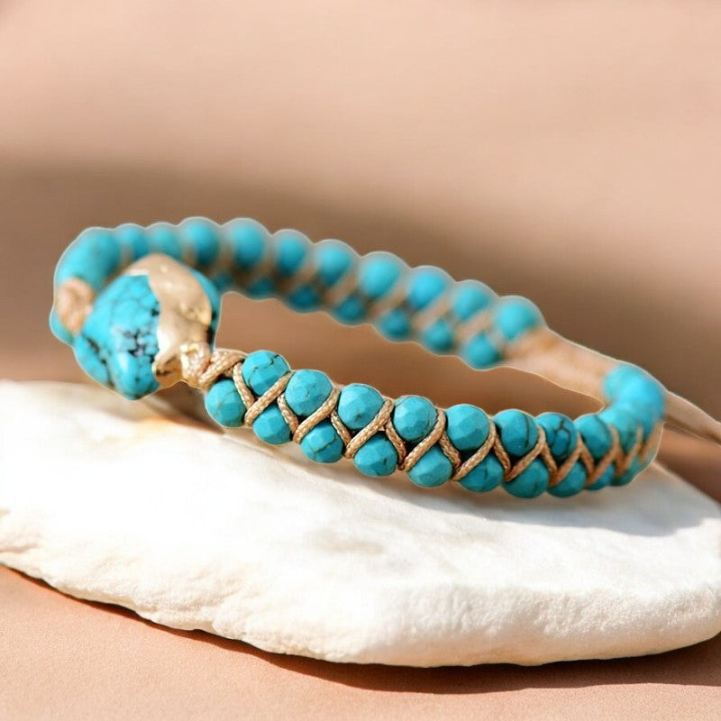 Pulsera de encanto étnico de turquesa