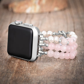 Correa elástica para Apple Watch Yoga Mom de cuarzo rosa