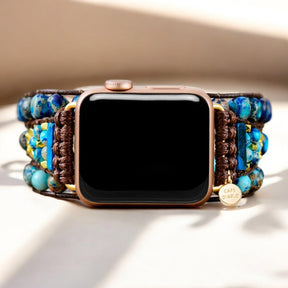 Correa de Jaspe Azul Elegante para Apple Watch