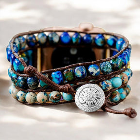 Correa de Jaspe Azul Elegante para Apple Watch