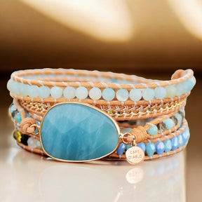 Pulsera envolvente de protección de amazonita curativa
