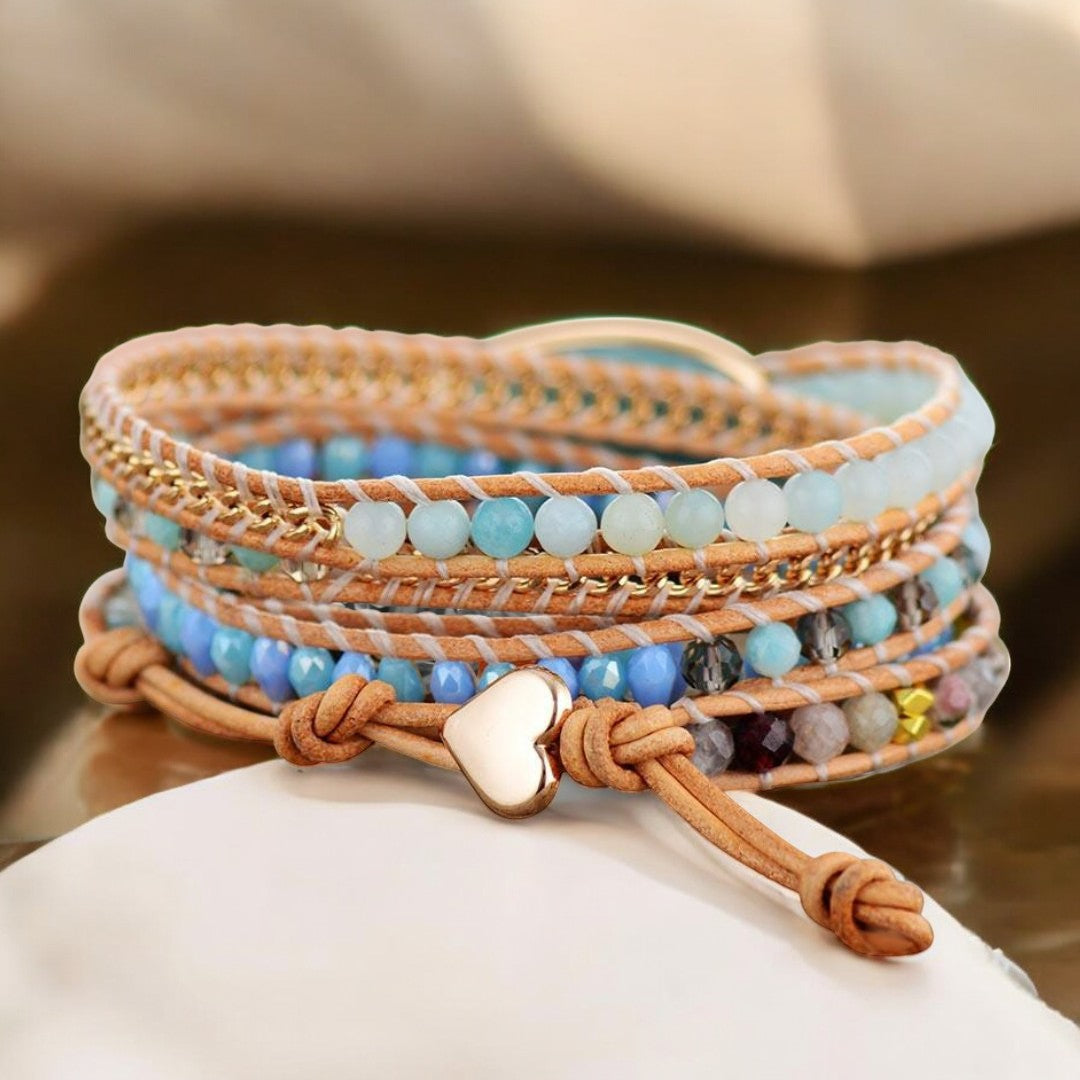 Pulsera envolvente de protección de amazonita curativa