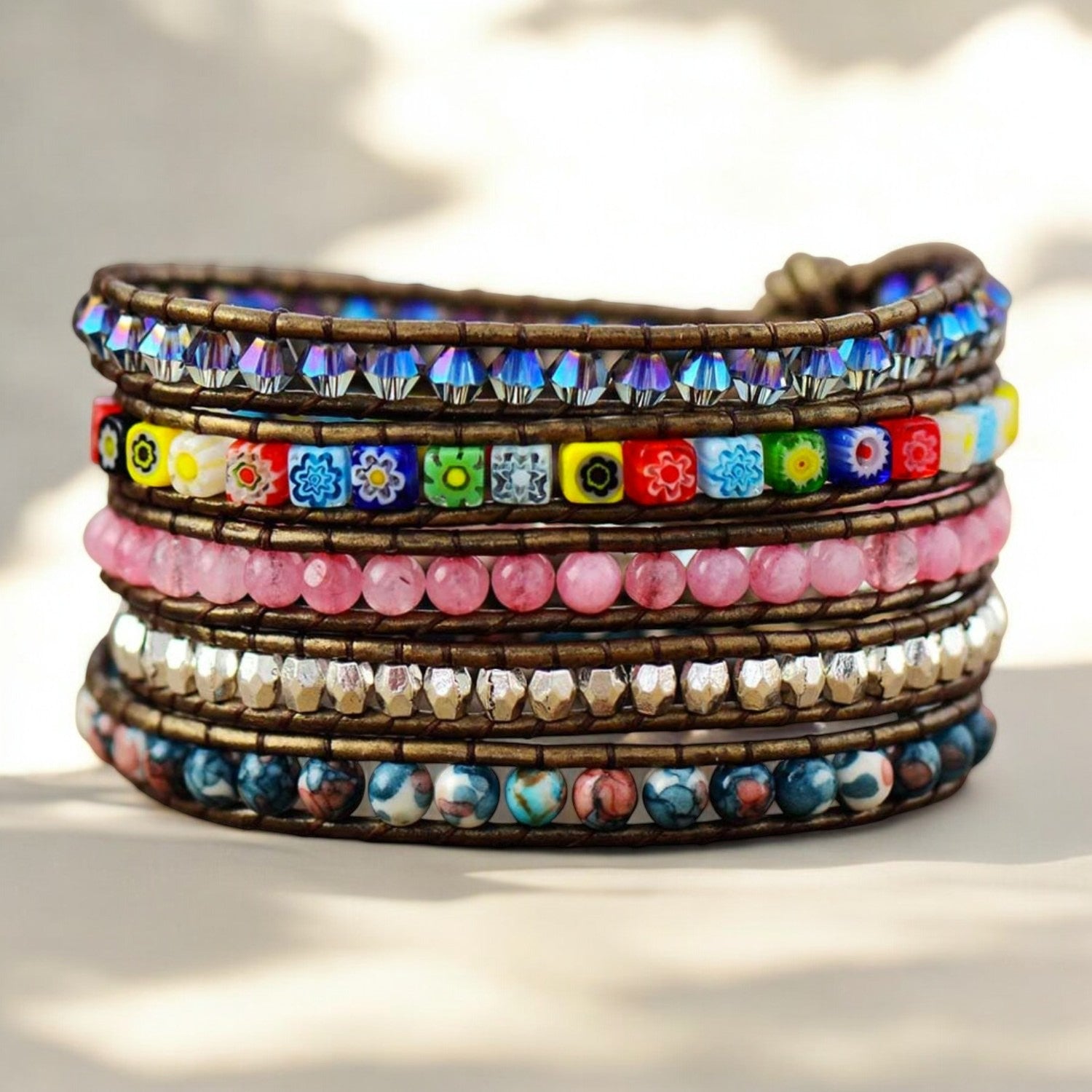 Pulsera envolvente protectora de flor curativa