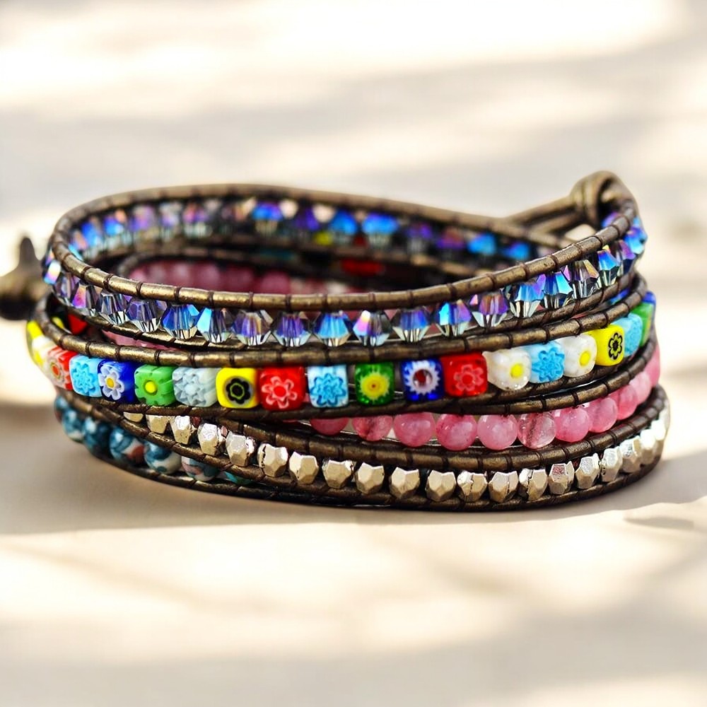 Pulsera envolvente protectora de flor curativa