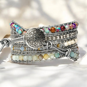 Pulsera envolvente de protección de turquesa curativa