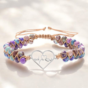 Pulsera de sanación con encanto de latido del corazón