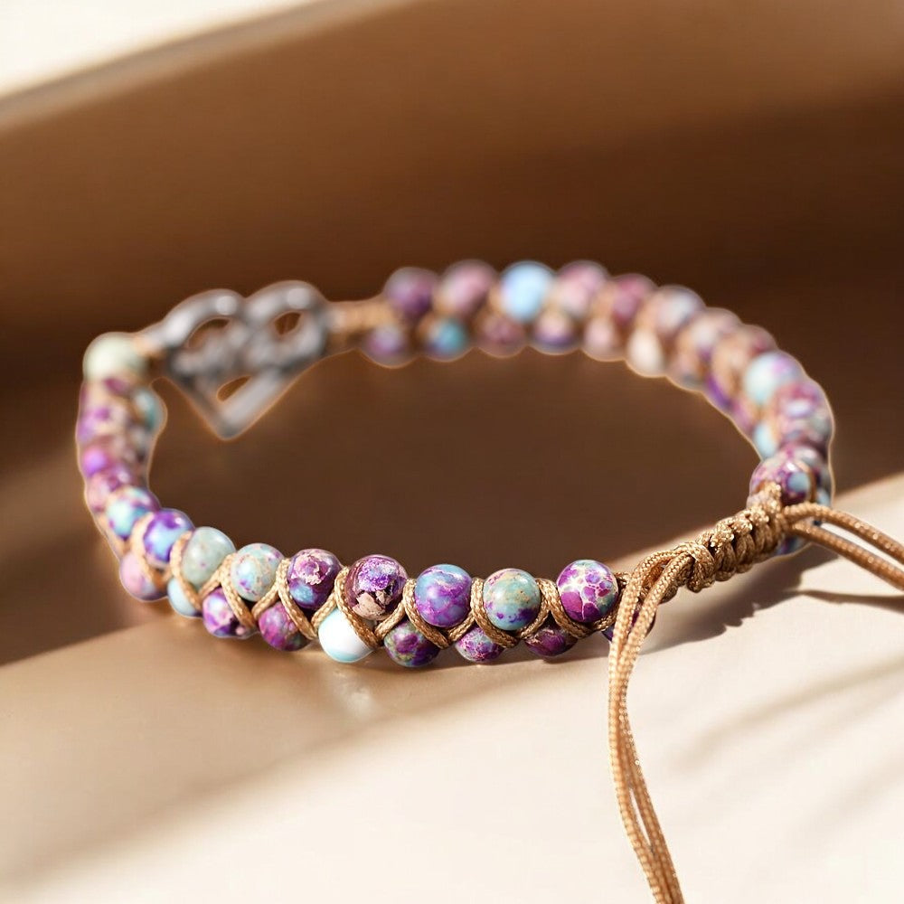 Pulsera curativa con dije de latido del corazón