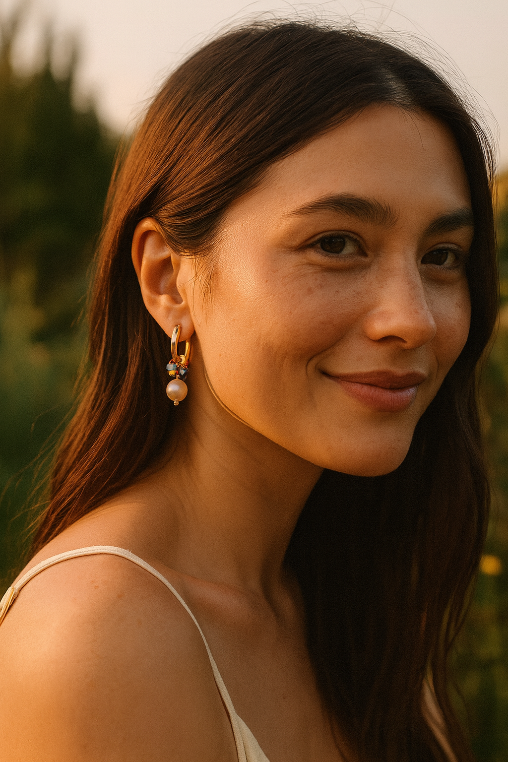 Pendientes de aro Jasper Harmony Pearl