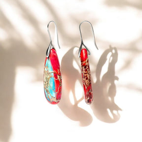 Pendientes de lágrima de jaspe imperial